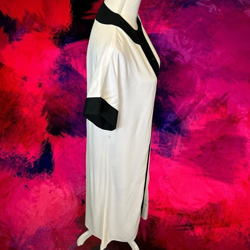 NWT Equipment Femme ‘Claudine’ Button-Up Dress in Ivory / Black Size Small - Picture 12 of 16